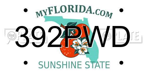 392PWD Florida License Plate