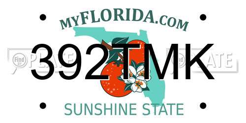 392TMK Florida License Plate
