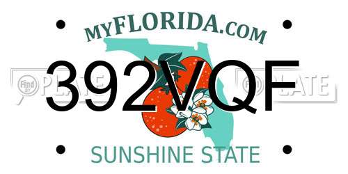 392VQF Florida License Plate