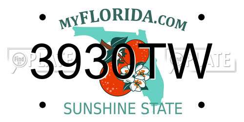3930TW Florida License Plate