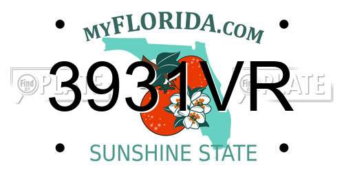 3931VR Florida License Plate