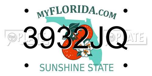 3932JQ Florida License Plate