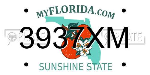 3937XM Florida License Plate