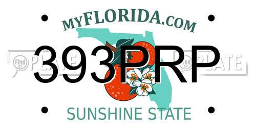393PRP Florida License Plate