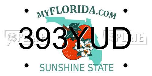 393YUD Florida License Plate