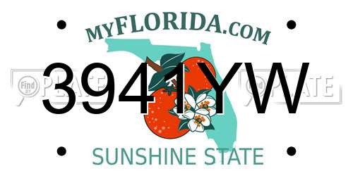 3941YW Florida License Plate
