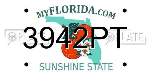 3942PT Florida License Plate