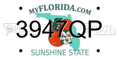 3947QP Florida License Plate
