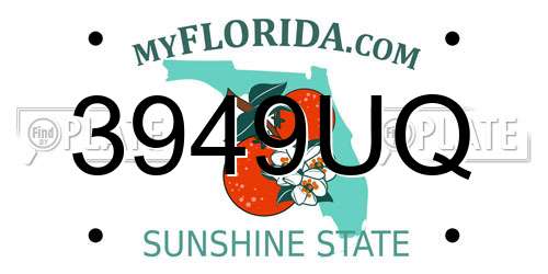 3949UQ Florida License Plate