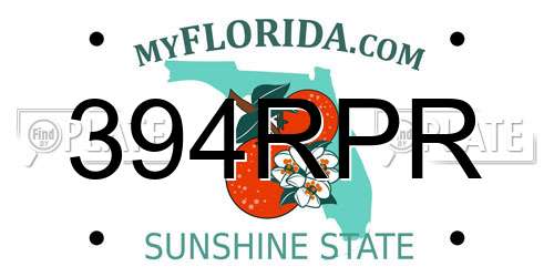 394RPR Florida License Plate