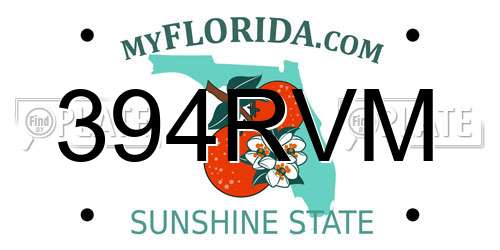 394RVM Florida License Plate