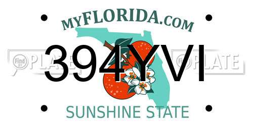 394YVI Florida License Plate