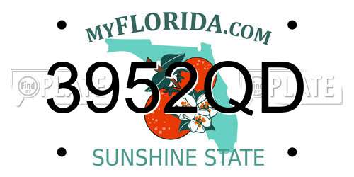 3952QD Florida License Plate