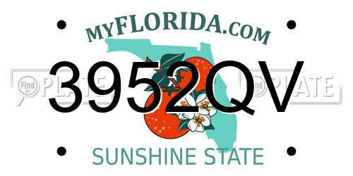 3952QV Florida License Plate