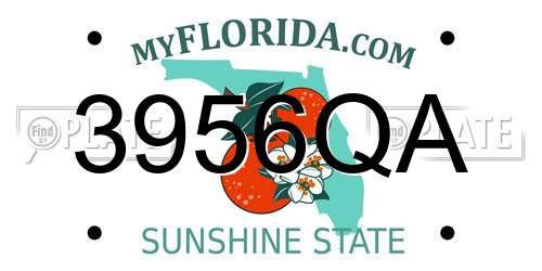 3956QA Florida License Plate