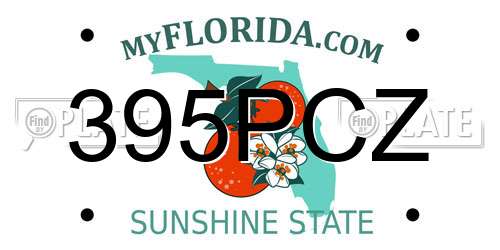 395PCZ Florida License Plate