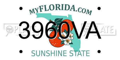 3960VA Florida License Plate