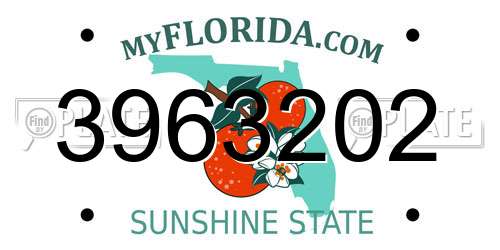 3963202 Florida License Plate