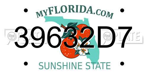 39632D7 Florida License Plate