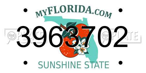 3963702 Florida License Plate