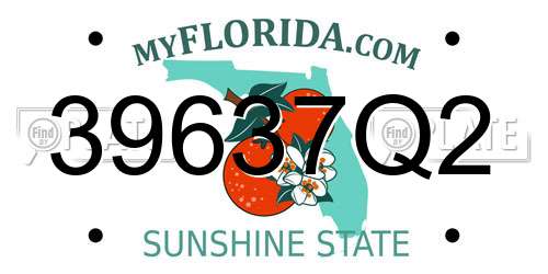 39637Q2 Florida License Plate