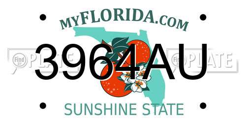 3964AU Florida License Plate