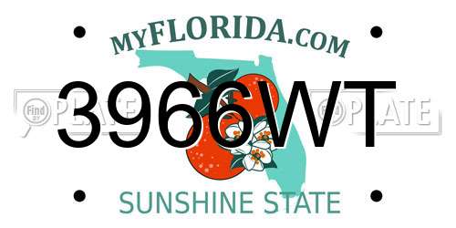 3966WT Florida License Plate