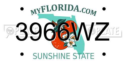 3966WZ Florida License Plate