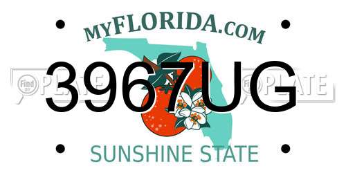 3967UG Florida License Plate