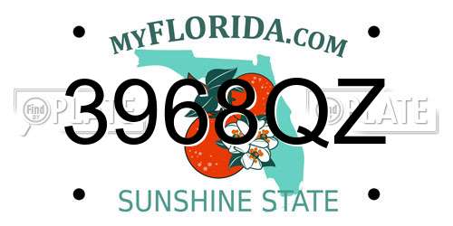 3968QZ Florida License Plate
