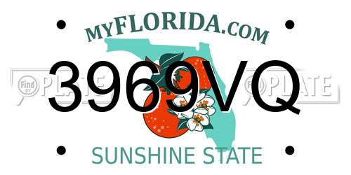 3969VQ Florida License Plate