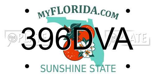 396DVA Florida License Plate