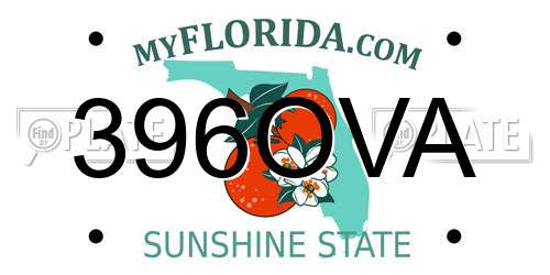 396OVA Florida License Plate