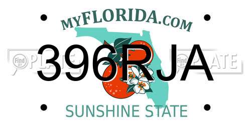 396RJA Florida License Plate