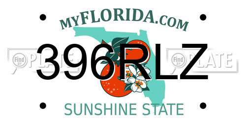 396RLZ Florida License Plate