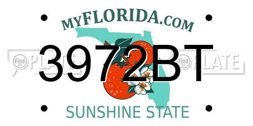 3972BT Florida License Plate