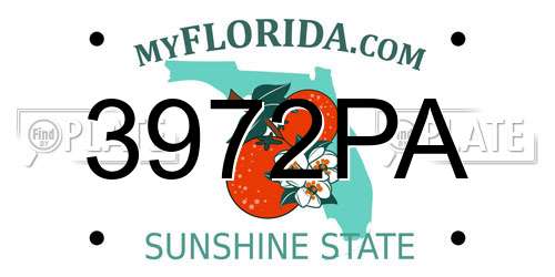 3972PA Florida License Plate