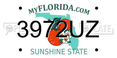 3972UZ Florida License Plate