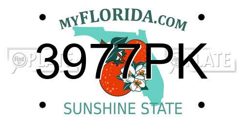3977PK Florida License Plate