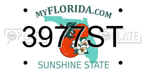 3977ST Florida License Plate