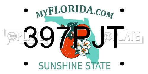 397PJT Florida License Plate