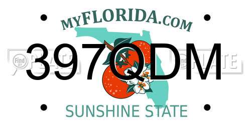 397QDM Florida License Plate