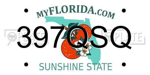 397QSQ Florida License Plate
