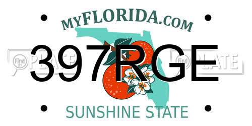 397RGE Florida License Plate