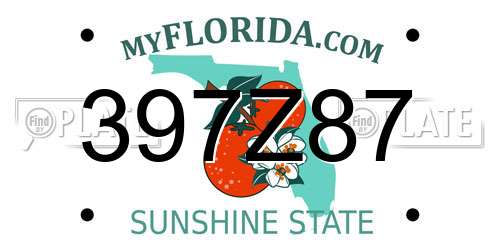 397Z87 Florida License Plate