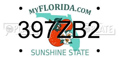 397ZB2 Florida License Plate