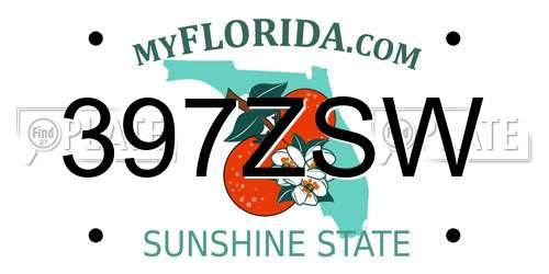 397ZSW Florida License Plate