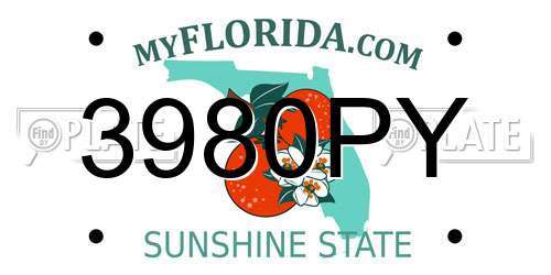 3980PY Florida License Plate