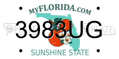 3983UG Florida License Plate