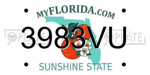 3983VU Florida License Plate